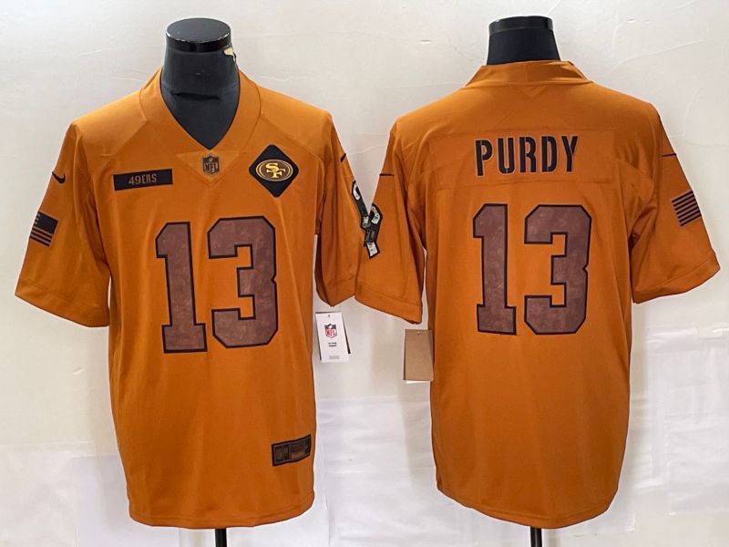 Men San Francisco 49ers #13 Purdy brown Nike 2023 Salute To Service Limited NFL Jersey